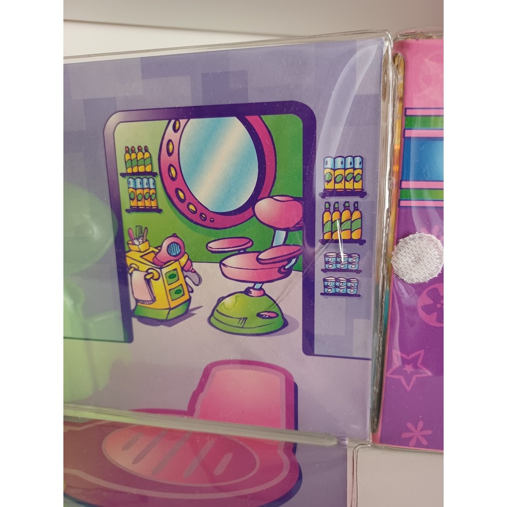 Vintage Fashion Polly Pocket Salon Boutique Fold‎ Out Playset Purple Pink Case - Picture 4 of 9